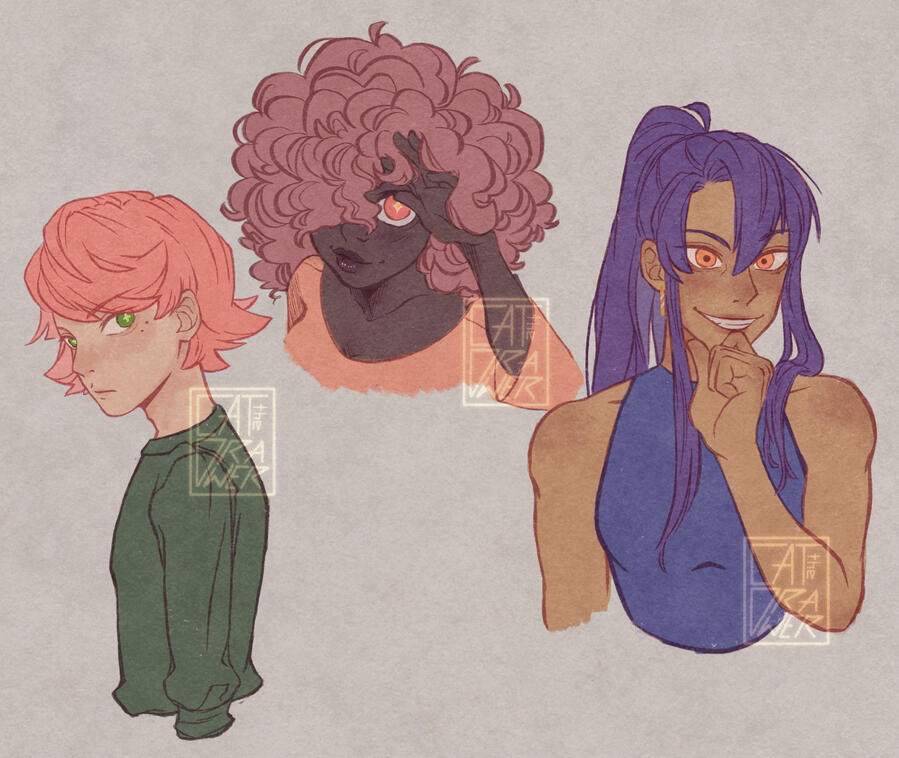 Evan, Hana, &amp; Joan (OCs) [Flats]